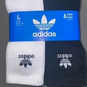 New Trefoil 6 Pack Crew Socks - Men's large size 8-12